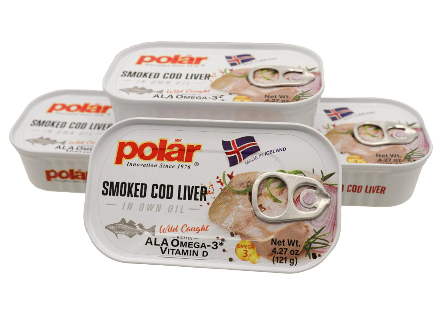 MW Polar Smoked Cod Liver in Oil, Wild-Caught, Rich in Omega-3, 4.27 oz, Ready to Eat