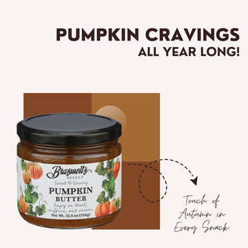Braswells Pumpkin Butter, 12.5 OZ, Sweet Pumpkin Spread, Perfect for Baking and Spreading