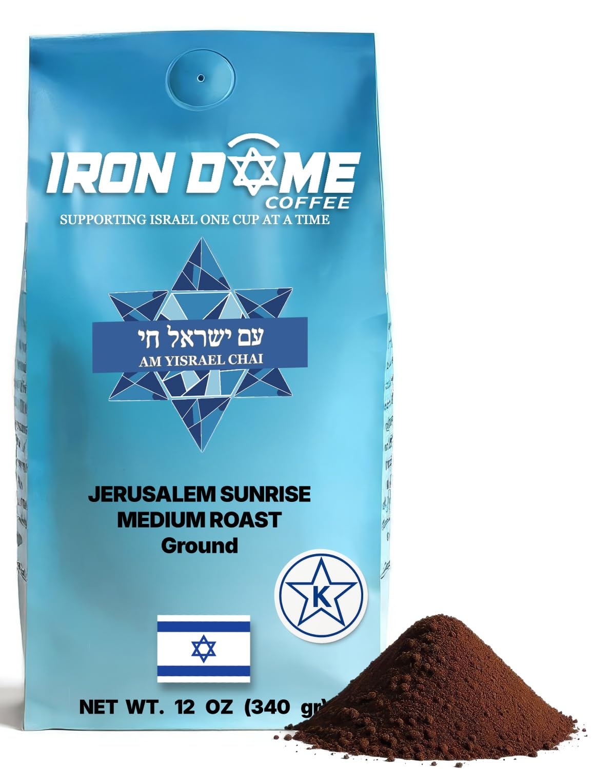 Iron Dome Coffee - Jerusalem Sunrise Medium Roast Ground Coffee - Smooth And Balanced 12Oz Bag - Freshly Roasted Ground Coffee - Inspired By The Warmth And Heritage Of Jerusalem