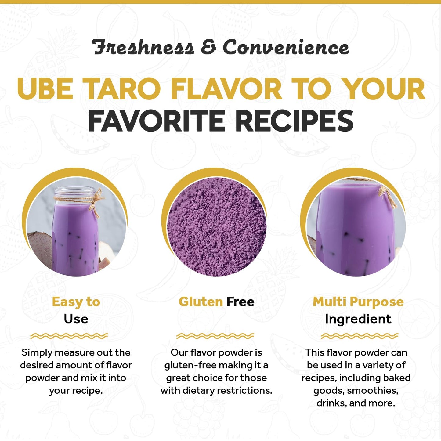 Fanale Ube Taro Bubble Tea Flavoring Powder - 2 lb - Purple Sweet Potato for Baking, Smoothies, Desserts, and Drinks