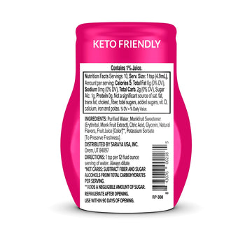 Lakanto Sugar Free Water Enhancer - Sweetened With Monk Fruit Sweetener And Erythritol, On The Go Liquid Hydration, Zero Sugar, Naturally Flavored - Strawberry Watermelon (1.67 Fl Oz - Pack Of 6)