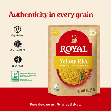Royal - Ready To Heat Rice - Authentic Yellow Rice, 4 Count