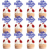 Keoysek 12pcs Happy Father's Day Cake Toppers Glitter Cupcake Topper Blue Cake Decoration for Father's Day Party Supplies Dad Ca