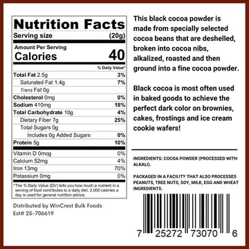 Black Cocoa Powder - 2.5 Lb Economy Size Tub