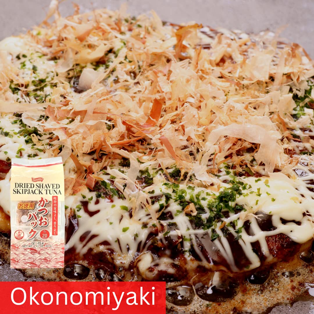 Shirakiku Authentic Dried Shaved Skipjack Tuna Hana Katsuo | Japanese Katsuobushi | Product Of Japan (0.71Oz / 20G X 20 Pack)