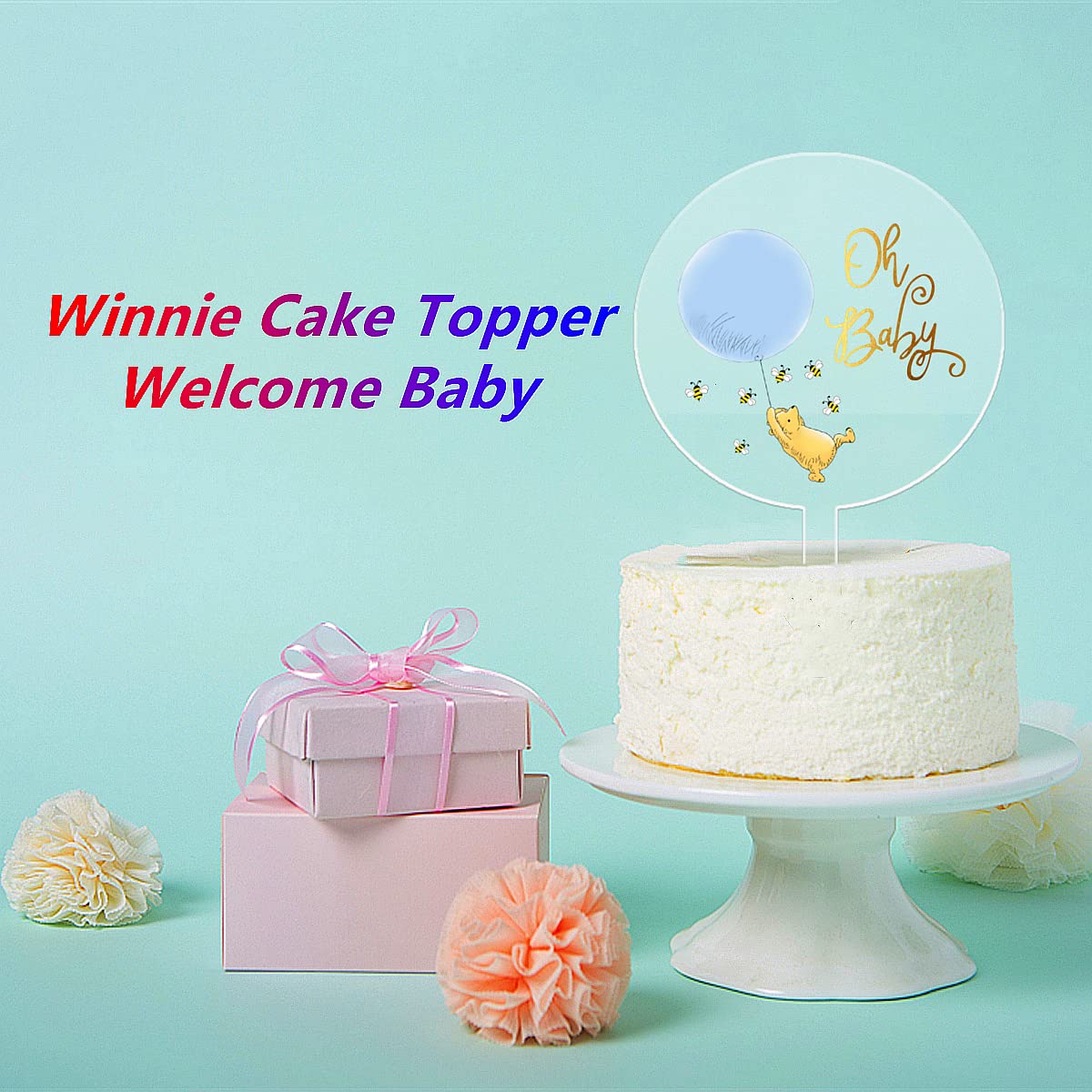 Pooh Cake Topper Acrylic Cute Winnie Cake Topper For Birthday Party Cake Decorations Baby Shower Decorations Perfect Addition Fo