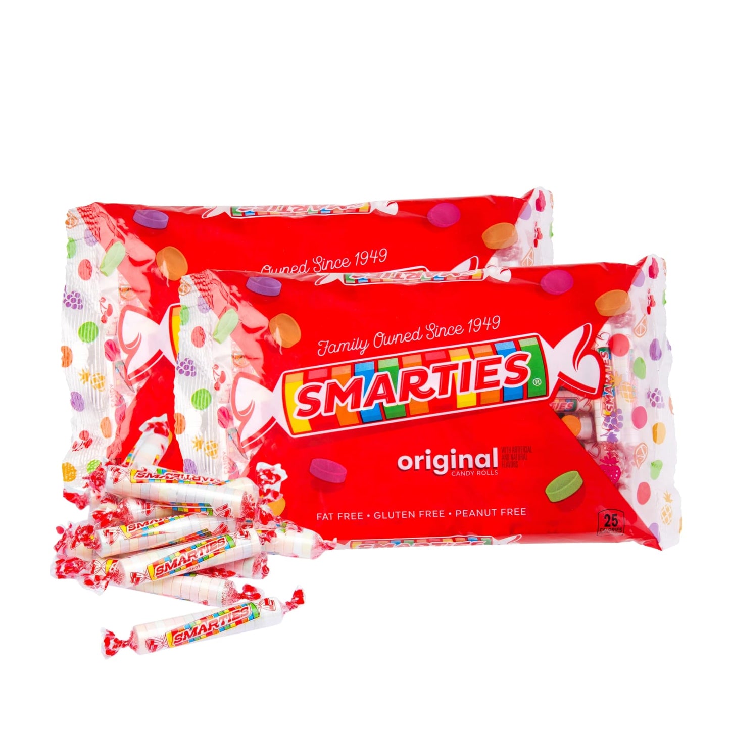 Smarties Candy Bulk Rolls Gluten Free & Vegan Assorted Flavor Treats | Peanut Free Allergen Free & Delicious Snacking Bulk Candy Individually Wrapped - 14 Oz Pack Of 2