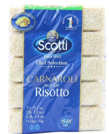 Carnaroli Rice For Risotto, 11 Lbs (5X1 Kg), Product Of Italy, Chef Selection, Gluten Free, Non-Gmo, Vacuumed Packed, Riso Scott