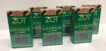 Zot 100% Organic Licorice With Mint, Dark Brown, Black, 0.4 Ounce (Pack Of 6)