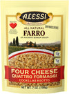 Alessi Autentico, Premium Seasoned Roman Grain Farro, Cooks Like Risotto, Heart Healthy, Easy To Prepare, 7Oz (Four Cheese, Pack Of 6)