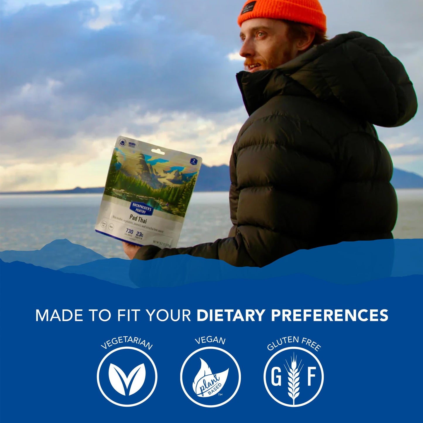 Backpacker s Pantry Pad Thai, 2 Servings Per Pouch (2 Count), Freeze Dried Food, 20 Grams of Protein