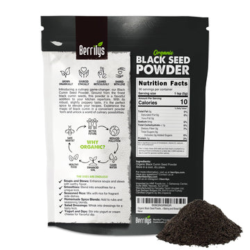 Berrilys Organic Black Seed Powder, Non-GMO, Gluten-Free, Vegan, 16 oz