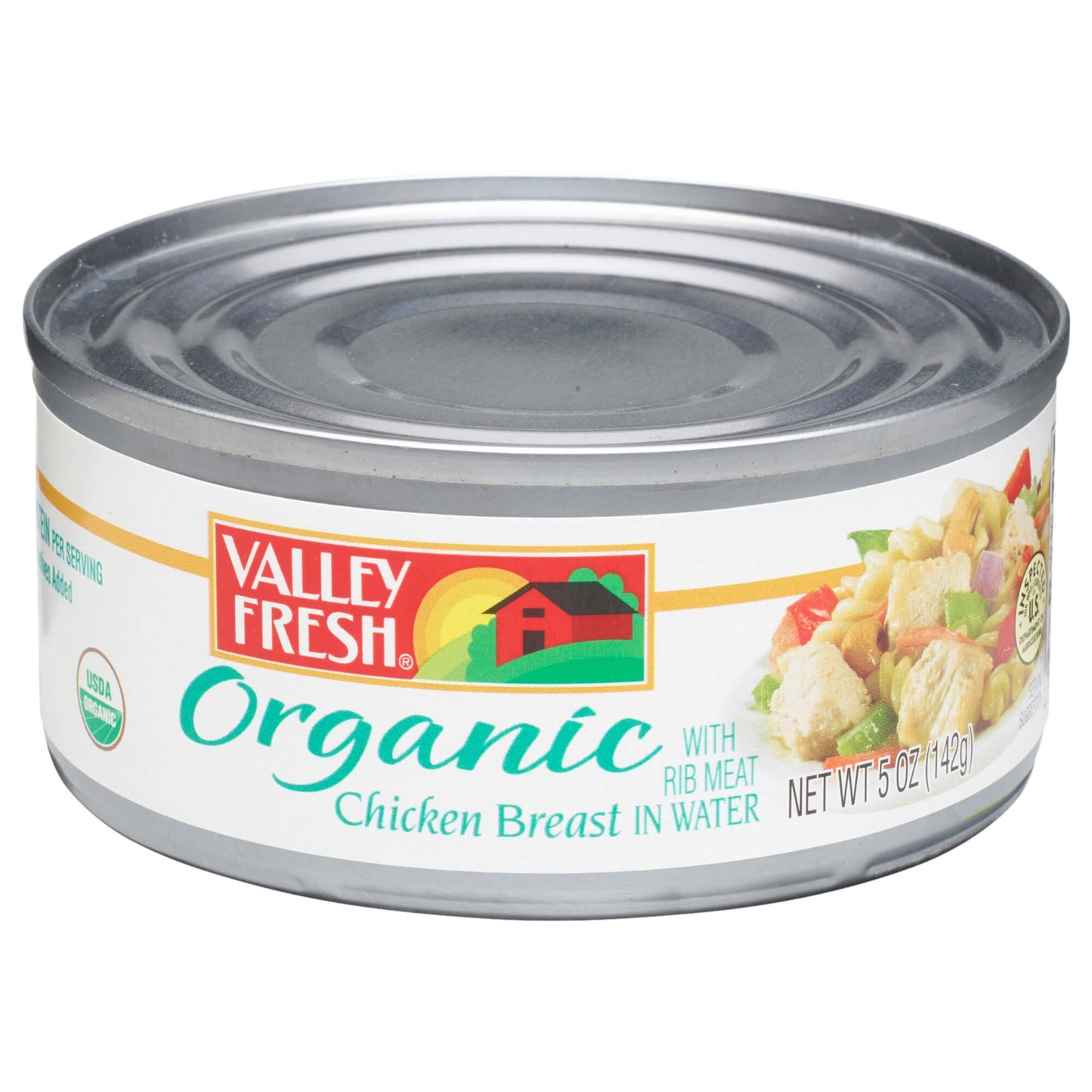 Valley Fresh Organic Canned Chicken Breast With Rib Meat In Water, 5 Ounce (Pack Of 4)