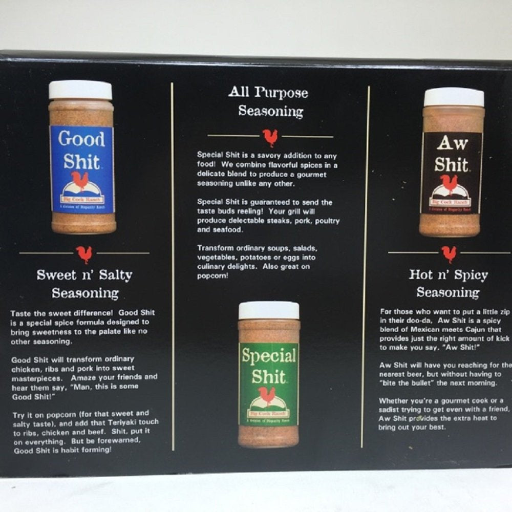 Big Cock Ranch Get Together Spice Kit, 3 Count - Special Aw Shit Seasoning for Flavorful BBQ & Cooking - Various Flavors