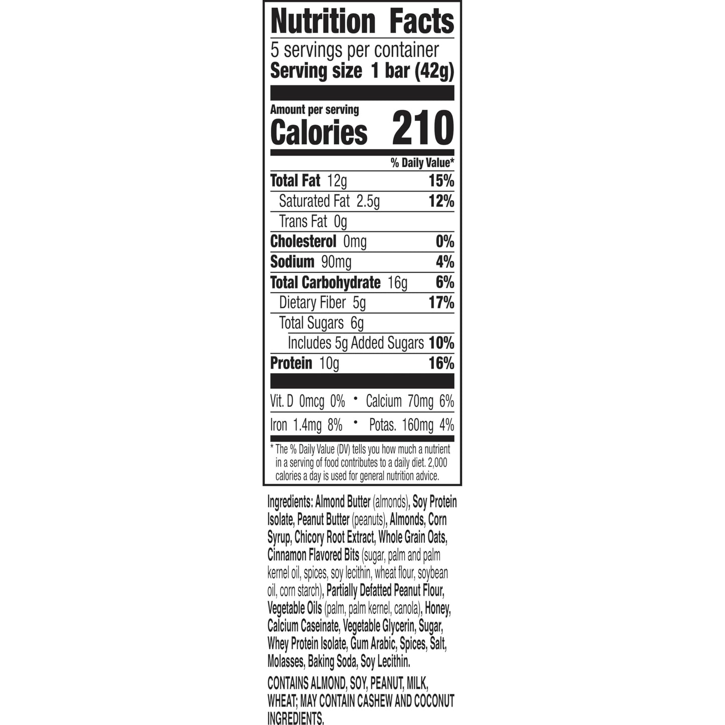 Nature Valley Creamy Protein Bars Cinnamon Almond Butter 10g Protein Snacks 5 Bars 7.45 oz