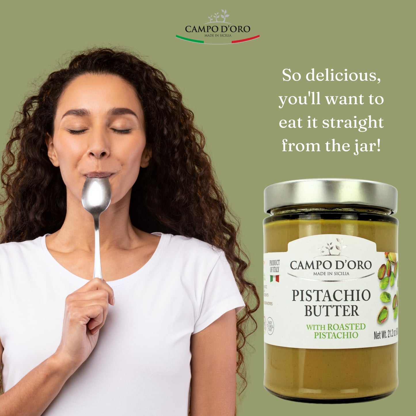 Pistachio Butter Sweet Cream 21.2 oz (600g) Rich & Nutty Pistachio Spreand Cream for Dubai Chocolate Bars Campo DOro