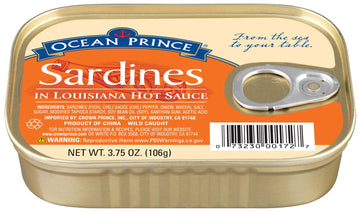 Ocean Prince Sardines In Louisiana Hot Sauce, 3.75 Ounce Cans (Pack Of 12)