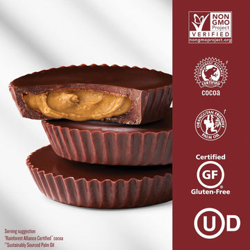 Justins, Peanut Butter Cups Dark Chocolate Box Organic, 1.4 Ounce, 12 Count