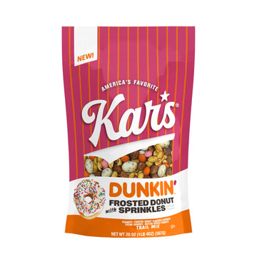 Kars Nuts Dunkin Frosted Donut with Sprinkles Mixed Nuts - Sweet Candy-Coated Nuts Mix, 20oz Resealable Pouch (Pack of 6) - Swee