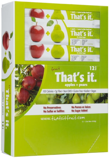 That'S It Fruit Bars, Apple And Pear, Pack Of 24 (2 Cases)