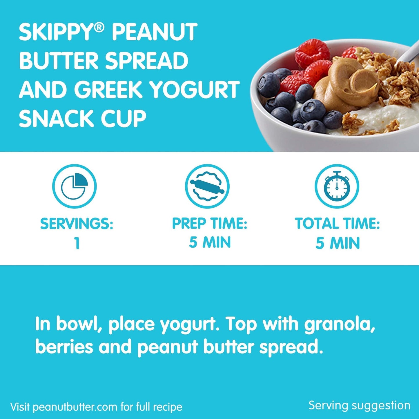 SKIPPY Creamy Peanut Butter Blended with Plant Protein, 16oz Plastic Jar, 12 Pack