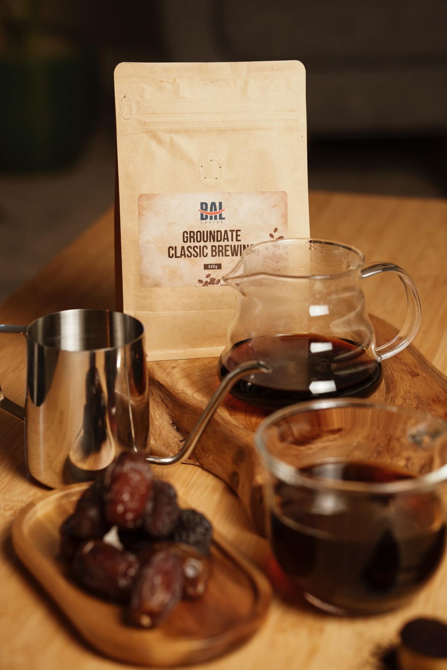 BAL Coffee Groundate - Caffeine-Free Coffee Alternative, Vegan-Friendly, Smooth Grind, 340 g