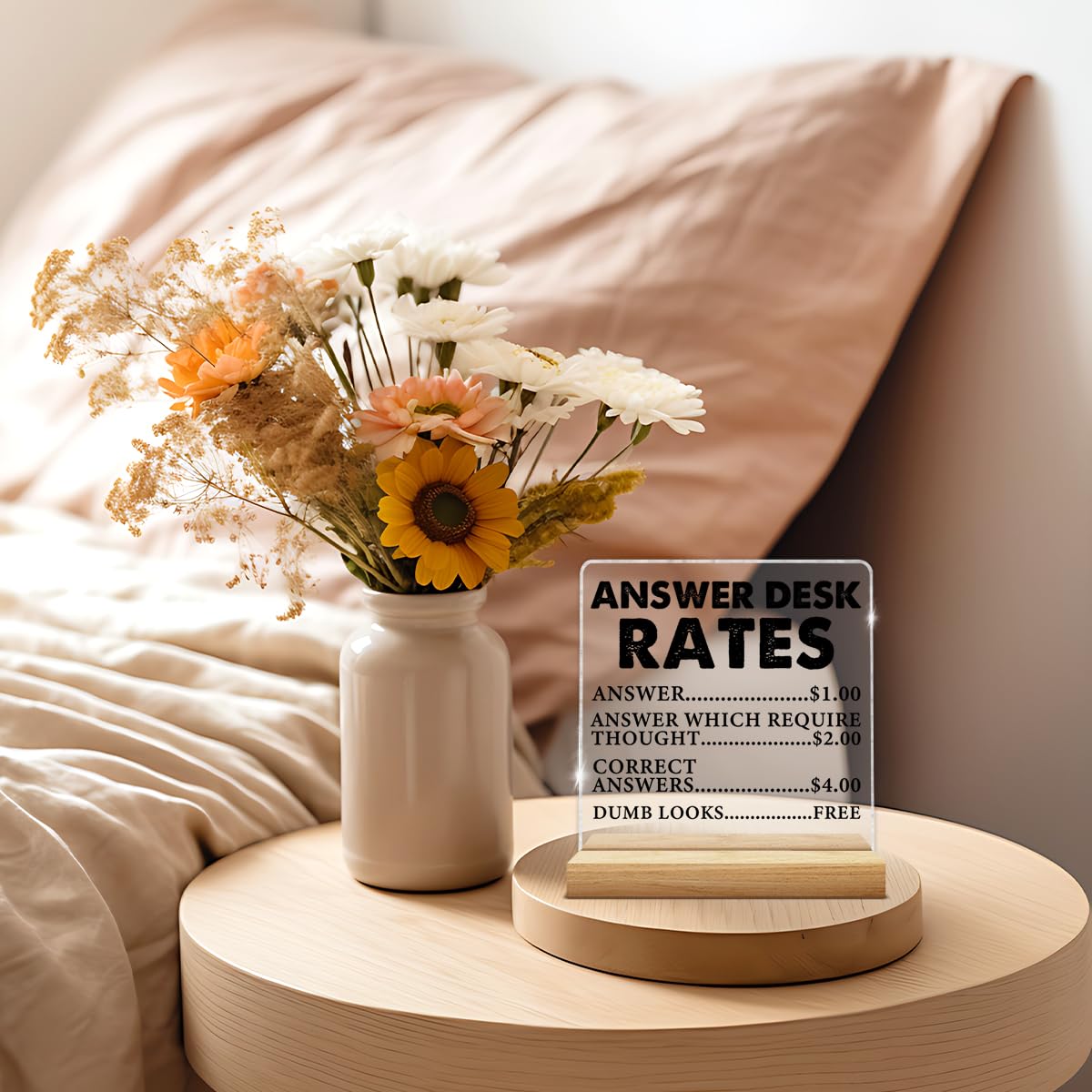 Funny Team Office Decor Gifts, Answer Desk Rates Desk Sign Cubicle Decor, Gag Gift Humorous Sarcastic Gifts For Coworker Teammat