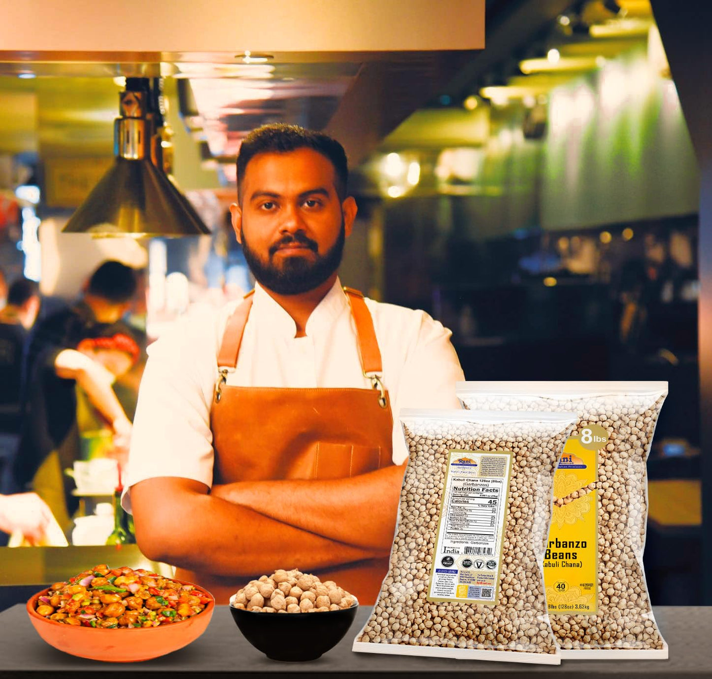 Rani Garbanzo Beans (Kabuli Chana) 128Oz (8Lbs) 3.63Kg X Pack Of 5 (Total Of 40Lbs) Bulk ~ All Natural | Vegan | Gluten Friendly