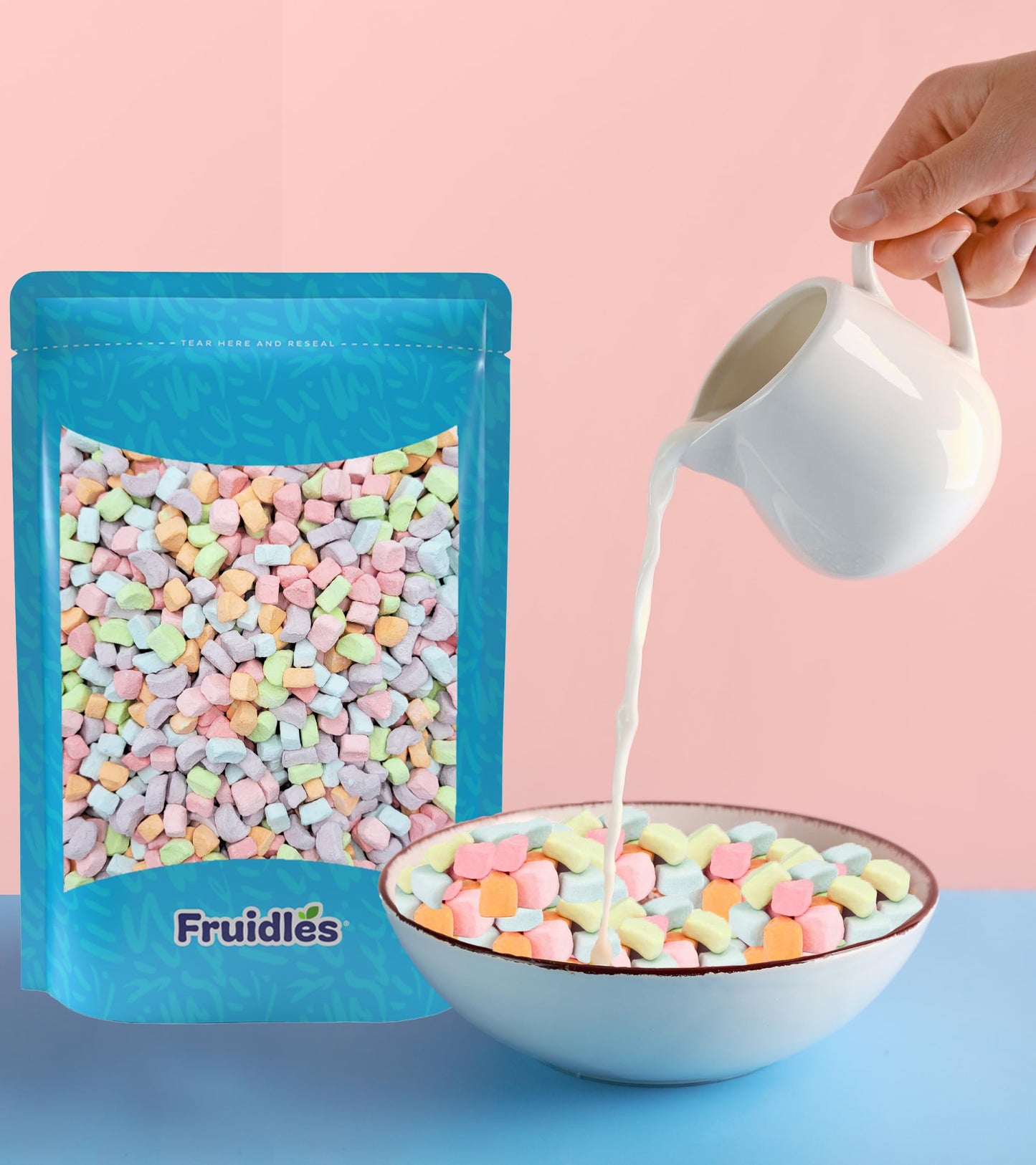 Fruidles Multicolor Mini Dehydrated Marshmallows In Resealable Bag - Mini Marshmallow Bits For Great Toppings (10 Pounds (Bulk))
