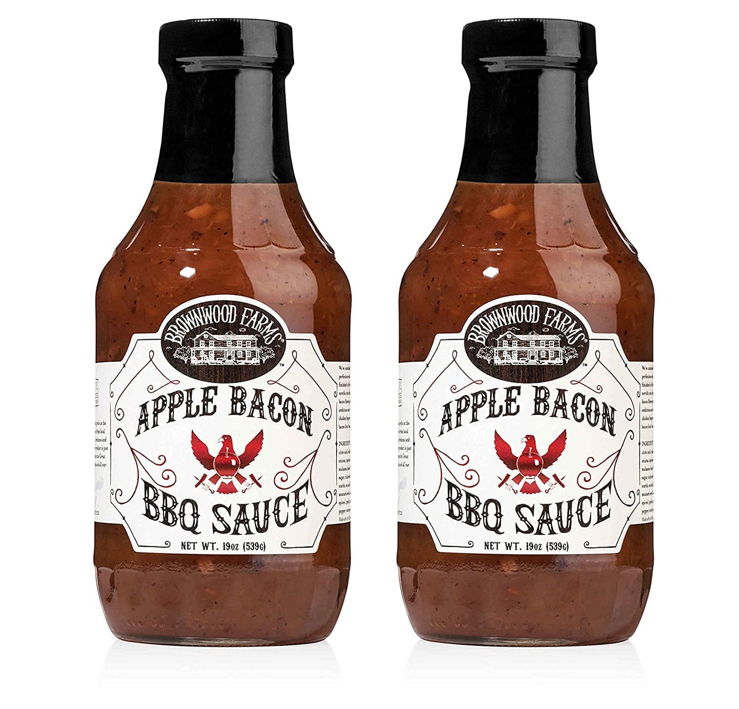 Brownwood Farms BBQ Sauce, Sweet and Tangy, 20oz (2 Count, Apple Bacon)