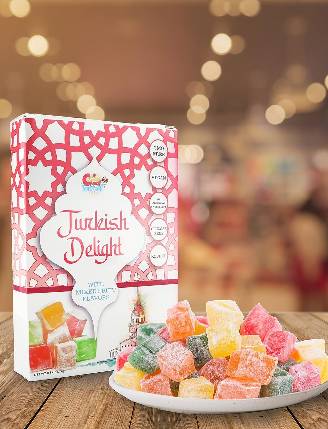 Sarah'S Candy Factory Turkish Delight With Assorted Fruit Flavors 8.8 Oz Gifts For Everyone Pack Of 2
