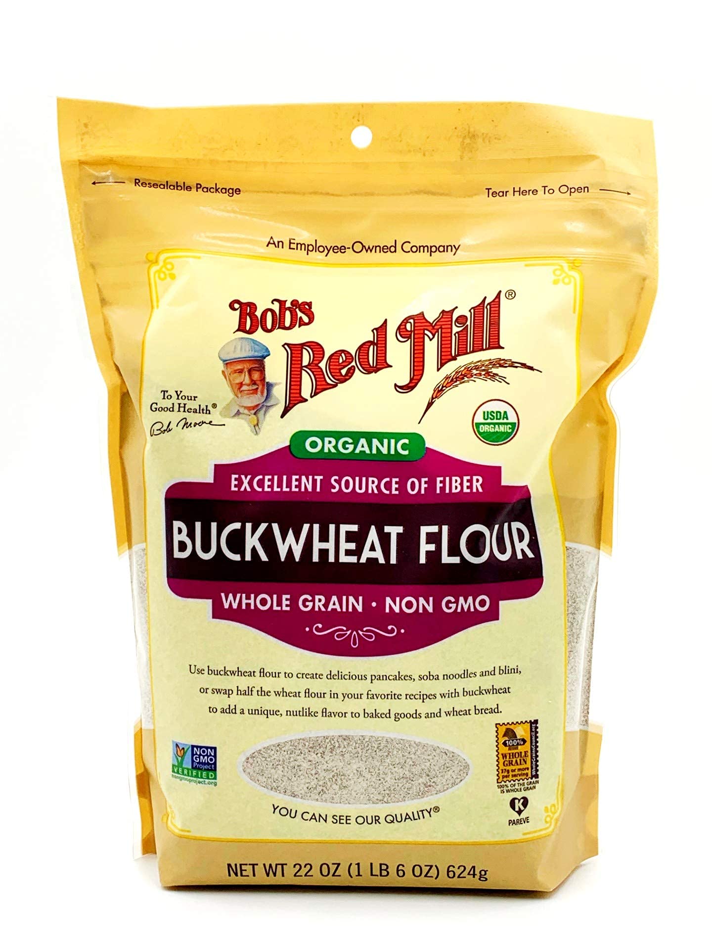 Bob's Red Mill Organic Buckwheat Flour, 22 Ounce, (Pack of 8)