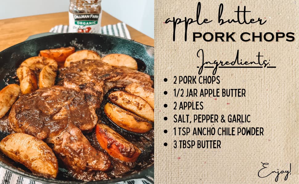 Dillman Farm Organic No Sugar Added Apple Butter - Keto, Gluten-Free, Non-Gmo, Vegan, Kosher, Preservative Free, Corn Syrup Free