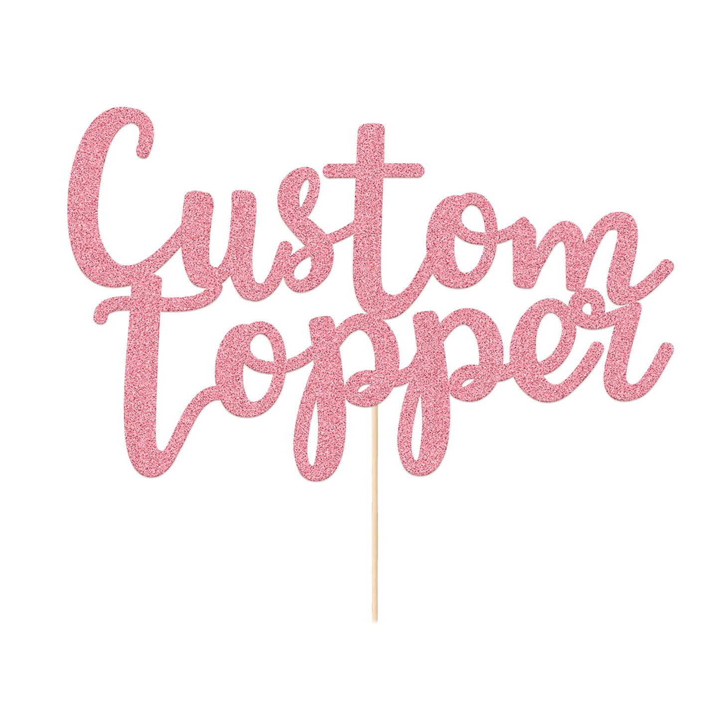 Personalized Cake Topper Birthday Cake Toppers 11 Colours Wedding Cake Topper With Any Text Numbers Double Sided Glitter Cake Decoration For Anniversary Baby Shower(Baby Pink)