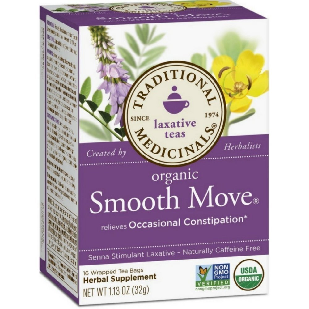 Traditional Medicinals Organic Smooth Move with Senna Herbal Tea, Relieves Occasional Constipation, (Pack of 11) - 176 Tea Bags