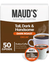 Mauds Decaf Dark Roast Coffee Pods 50ct Decaffeinated Coffee in Recyclable Single Serve Pods - 100% Arabica Coffee Compatible with Keurig K Cups Maker