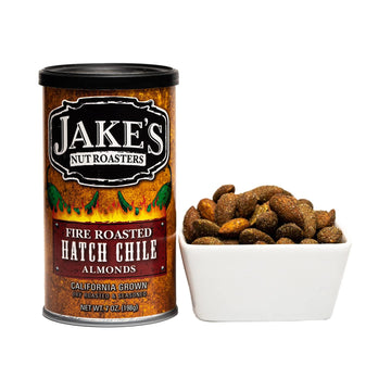 Jake'S Nut Roasters - Fire Roasted Hatch Chile Almonds (2 Pack) Whole Dry Roasted Seasoned Almonds - High-Protein Snack With A S
