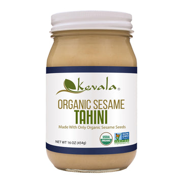 Kevala Organic Sesame Tahini - Vegan Tahini Butter, Kosher Tahini Paste, Made With Premium Sesame Seeds, Tahini For Hummus, Keto Snacks, 16 Oz, 5Pack
