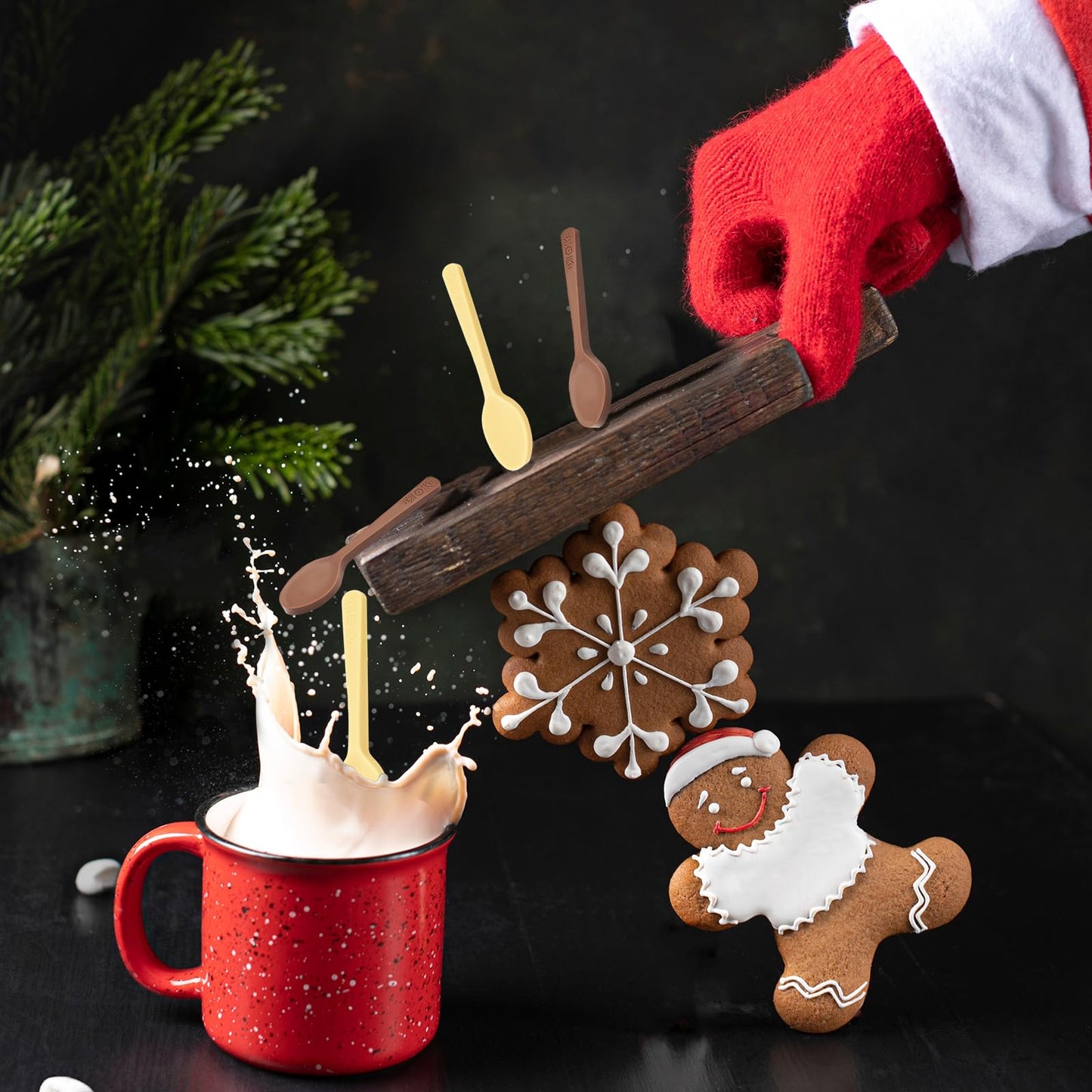 Fruidles Milk And White Chocolate Spoons, Candy Hot Chocolate Stirring, Gourmet Milk Cocoa Edible Spoon Stirrers, Non-GMO, Dairy