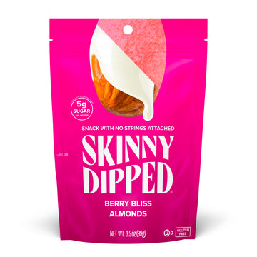 Skinnydipped Berry Bliss Yogurt Covered Almonds, Healthy Snack, Plant Protein, Gluten Free, 3.5Oz Resealable Bag, Pack Of 5