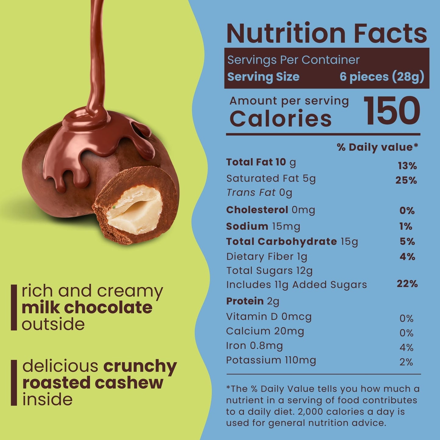 Nutic Milk Chocolate Covered Cashews - 1Lb, Creamy Delights For Snacking & Gifting, Irresistible Chocolate-Covered Nuts For Holi