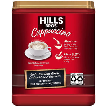 Hills Bros. Instant Cappuccino Mix, Double Mocha 16 Ounces- Frothy, Decadent Cappuccino With A Deep, Rich Chocolate Flavor (Pack Of 3)