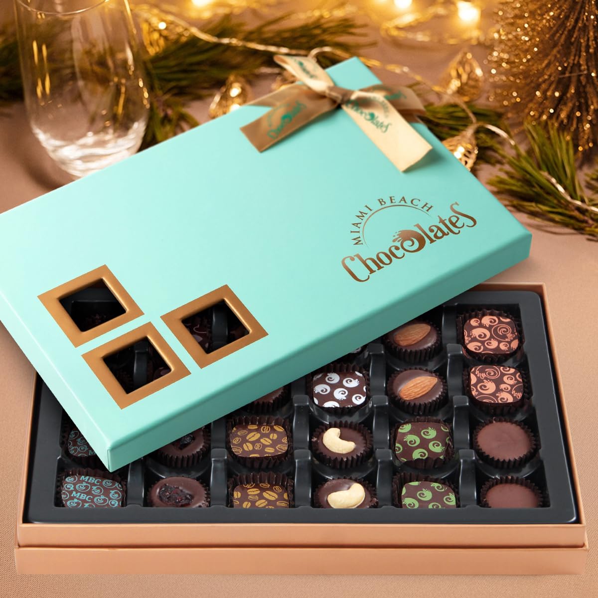 Dark Chocolate Truffles Gift Box, 24 Pieces Of Chocolates Gift Box, Ultimate Assorted Chocolates For Birthdays, Holidays Or Corporate Gifts, A Enhanced Chocolate Experience Made For Gifting
