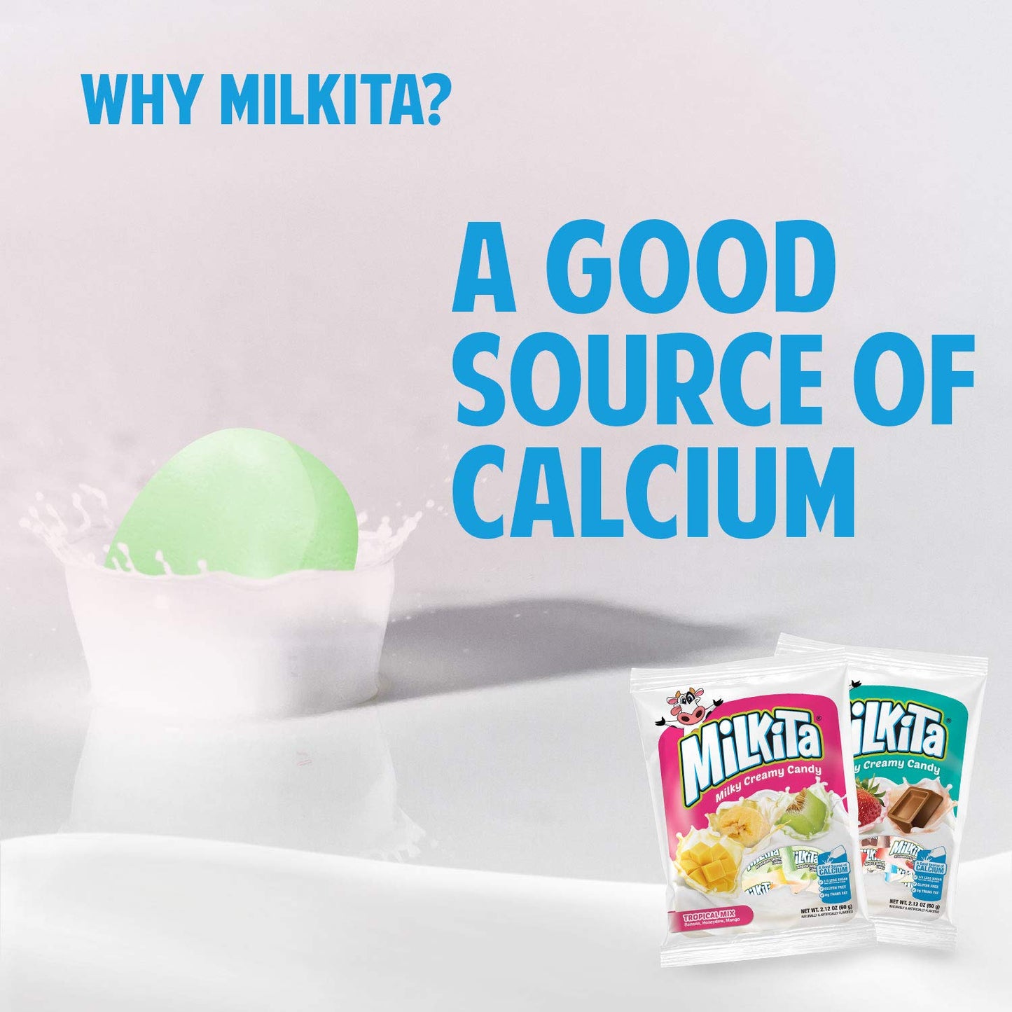 Milkita Creamy Shake Candy Pack Of 4, Gluten Free Chewy Candies With Calcium & Real Milk, Zero Trans Fat, Low-Sugar, Assorted Neapolitan Flavors (Vanilla, Strawberry, Chocolate) & Tropical Flavors (Banana, Honeydew, Mango), 120 Pcs