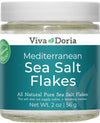 Viva Doria Mediterranean Sea Salt Flakes, 2 oz glass jar