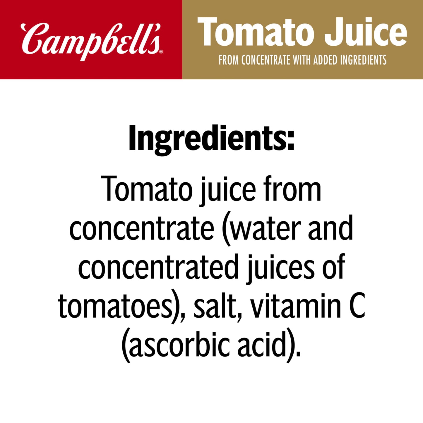 Campbells Tomato Juice, 100% Pure, 64 Fl Oz Bottle, Pack of 6
