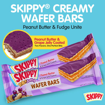 Skippy P.B. & Jelly Peanut Butter And Grape Jelly Coated Wafer Bars, 1.3 Oz, 6 Ct (36G)/Bar