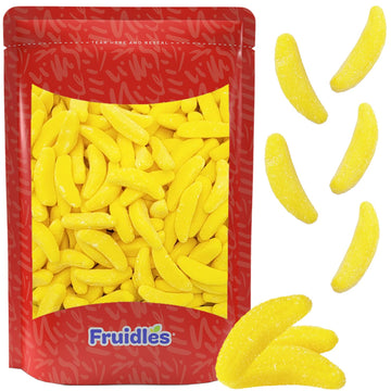 Fruidles Frosted Banana Gummy Candy, Delicious Sugar Coated Fruit Flavors Gummies (1 Pound)
