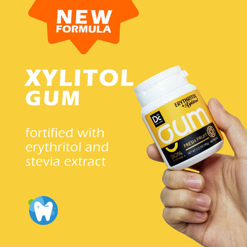 Dc24 Daily Care Xylitol Chewing Gum With Erythritol, Aspartame Free & Sugar Free Gum For Dry Mouth, Low-Calorie, Sugarless, Fres