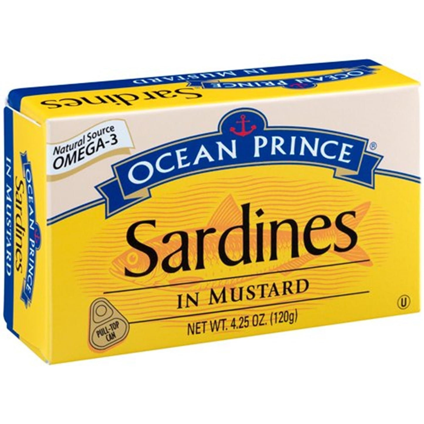 Ocean Prince Sardines in Mustard, 4.25-Ounce Cans (Pack of 12)